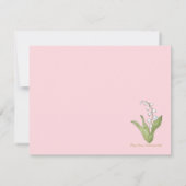 Hand-Illustrated Lily of the Valley Pink Floral ノートカード (裏面)