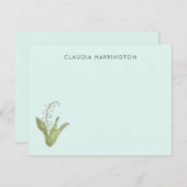 Hand-Illustrated Lily of the Valley Spring Floral ノートカード (正面/裏面)