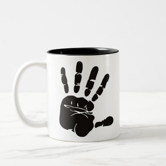 Hand Impression黒 ツートーンマグカップ (左)
