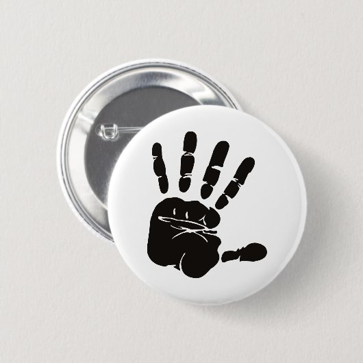 Hand Impression黒 缶バッジ (正面&裏面)