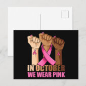 Hand In October We Wear Pink Breast Cancer Awarene ポストカード (正面/裏面)