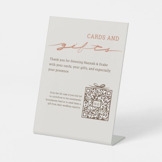Hand Lettered Cards & Gifts QR Code Wedding 台座サイン (正面)
