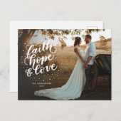 Hand Lettered Faith, Hope, and Love Photo シーズンポストカード (正面/裏面)