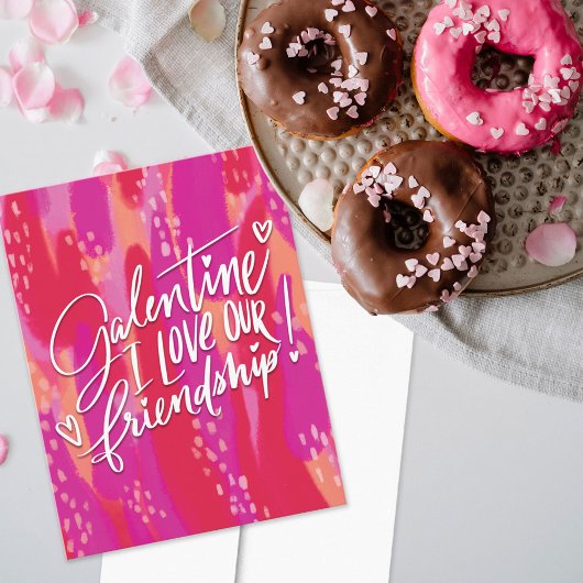 Hand Lettered Galentine I Love Our Friendship シーズンカード