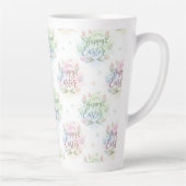 Hand-Lettered Happy Easter Watercolor カフェラテマグ (右)
