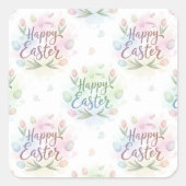 Hand-Lettered Happy Easter Watercolor スクエアシール (正面)