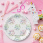 Hand-Lettered Happy Easter Watercolor ペーパープレート (パーティー)