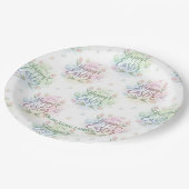 Hand-Lettered Happy Easter Watercolor ペーパープレート (アングル)