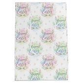 Hand-Lettered Happy Easter Watercolor ミディアムペーパーバッグ (裏面)