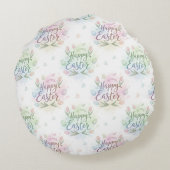 Hand-Lettered Happy Easter Watercolor ラウンドクッション (裏面)