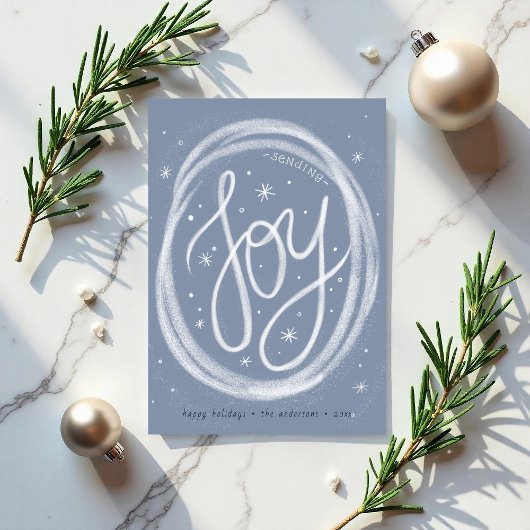 Hand-lettered Joy- Non-Photo Flat Holiday Card シーズンカード