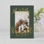 Hand-lettered Merry & Bright Photo Overlay 箔シーズンカード (立ち正面)