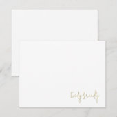 Hand Lettered Name Minimalist White Flat Note Card ノートカード (正面/裏面)