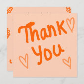 Hand-Lettered Orange Thank You Card サンキューカード (正面/裏面)