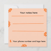 Hand-Lettered Orange Thank You Card サンキューカード (裏面)