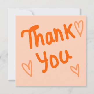 Hand-Lettered Orange Thank You Card サンキューカード