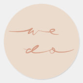 Hand Lettered Script Type Wedding Envelope Seal ラウンドシール (正面)