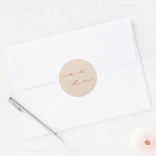Hand Lettered Script Type Wedding Envelope Seal ラウンドシール (封筒)