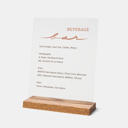 Hand Lettered Script Wedding アクリルサイン (傾斜)