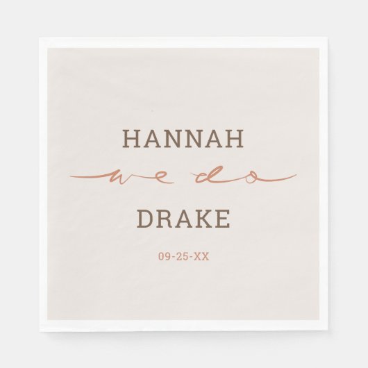 Hand Lettered Script Wedding スタンダードランチョンナプキン (正面)