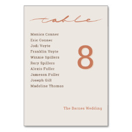 Hand Lettered Script Wedding テーブルナンバー