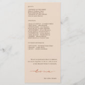 Hand Lettered Script Wedding プログラム (裏面)