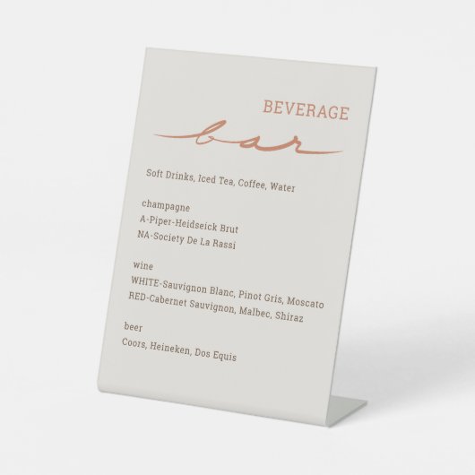 Hand Lettered Script Wedding 台座サイン (正面)