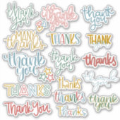 Hand Lettered Thank You Stickers シール (正面)