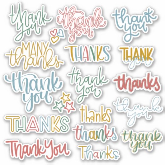 Hand Lettered Thank You Stickers シール (正面)