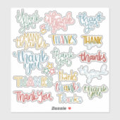 Hand Lettered Thank You Stickers シール (シート)