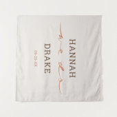 Hand Lettered We Do Script Wedding タペストリー (正面(横))