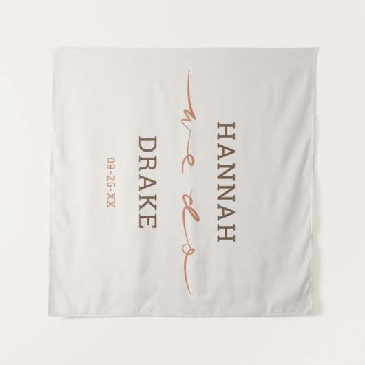 Hand Lettered We Do Script Wedding タペストリー (正面(横))