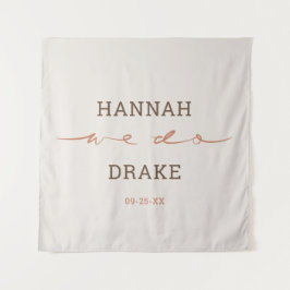 Hand Lettered We Do Script Wedding タペストリー