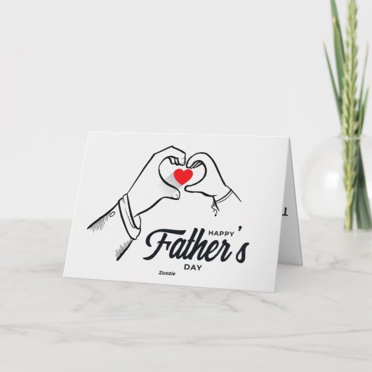 Hand-Lettered White Script Photo Father's Day Card カード (裏面)