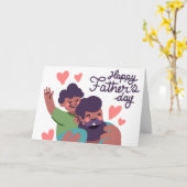 Hand-Lettered White Script Photo Father's Day Card カード (黄色い花)