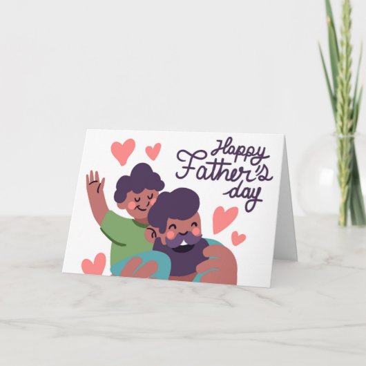 Hand-Lettered White Script Photo Father's Day Card カード (正面)