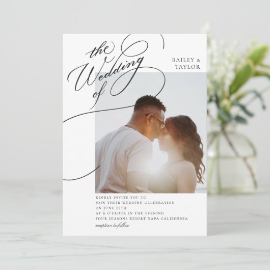 Hand Lettering Photo Wedding 招待状 (スタンド正面)