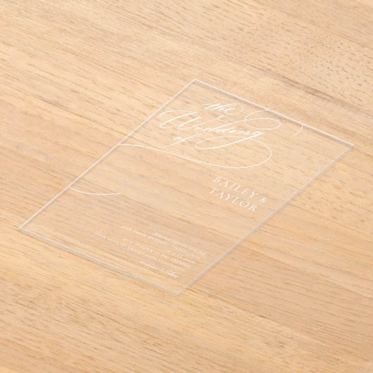 Hand lettering wedding アクリル招待状 (レイダウン)