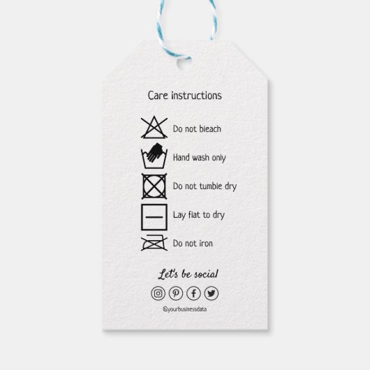 Hand Made & Care Instructions for Knitted Product ギフトタグ (裏面)