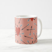 Hand made seamless pattern with flat illustrations コーヒーマグカップ (正面右)