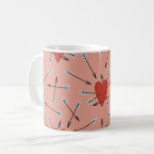 Hand made seamless pattern with flat illustrations コーヒーマグカップ (正面左)