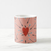 Hand made seamless pattern with flat illustrations コーヒーマグカップ (中央)