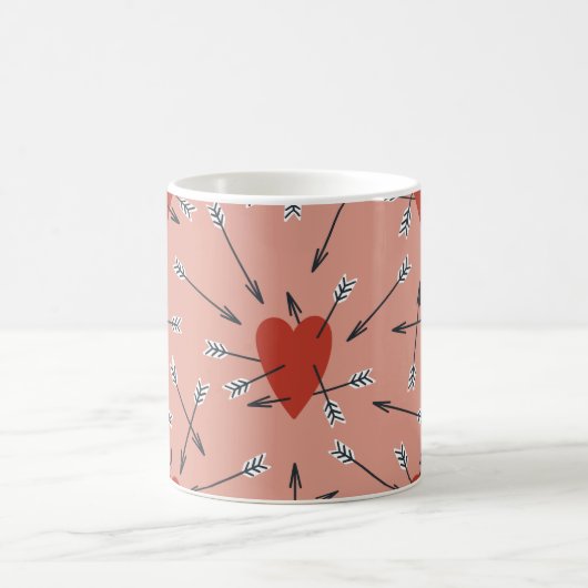Hand made seamless pattern with flat illustrations コーヒーマグカップ (中央)