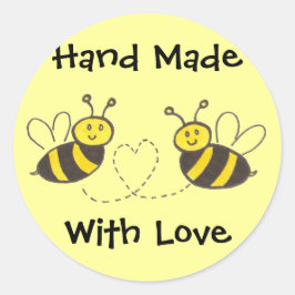 Hand Made with Love - Honey Bees withハート ラウンドシール