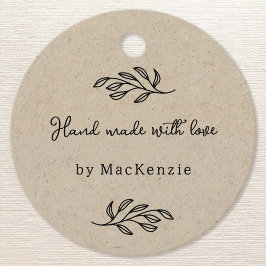 Hand Made With Love Personalized Brown Price Tag フェイバータグ