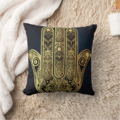 Hand of Fatima，保護のシンボル，ハンザ，金ゴールド クッション (ブランケット)