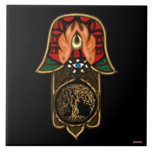 Hand of Hamsa feat: Tree of Life タイル (正面)