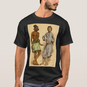 Hand painte離れに立つポリネシア人とマレー人 tシャツ