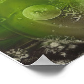 Hand Painted Abstract Art Yellow and Green ポスター (角)