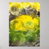 Hand Painted Abstract Art Yellow and Green ポスター (正面)